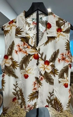 Blusa Camisa Two Palms Hecha en Hawaii Rayón Sin Mangas Hawaiana Aloha Para Mujer’s XL Foto 1 de 4