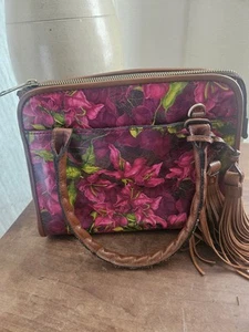 Patricia Nash Small Paris Leather Convertible Satchel-Bouganvilleas - Bild 1 von 7