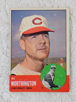 Al Worthington Cincinnati Reds 1963 Topps #556 Vintage Baseball Card - Image 1 of 2