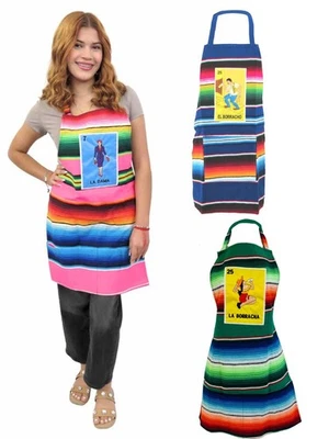 Delantal Serape Tarjetas Lotería Mexicana con Bolsillo Unisex Foto 1 de 4