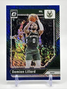 2024-25 Panini Donruss Optic Damian Lillard #83 Blue Shimmer Prizm/75 SSP Bucks - Imagen 1 de 3