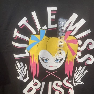 Camiseta WWE Para Hombres XXL Luchador Little Miss Bliss Nueva Negra Rosa Azul Foto 1 de 4