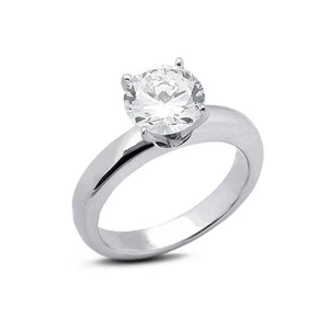 1ct G SI1 Round Natural Diamond 950 Plat. Classic Solitaire Engagement Ring - Bild 1 von 6