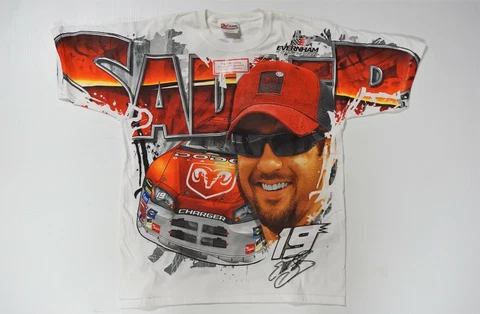 Elliott Sadler #19 Dodge All Over Total Print NASCAR T-shirt! Size Adult 2XL Cover