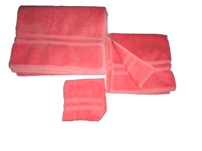 JUEGO DE TOALLAS DE BAÑO, MANO, PAÑO VINTAGE RALPH LAUREN BASIC CORAL (3 PIEZAS) Foto 1 de 4