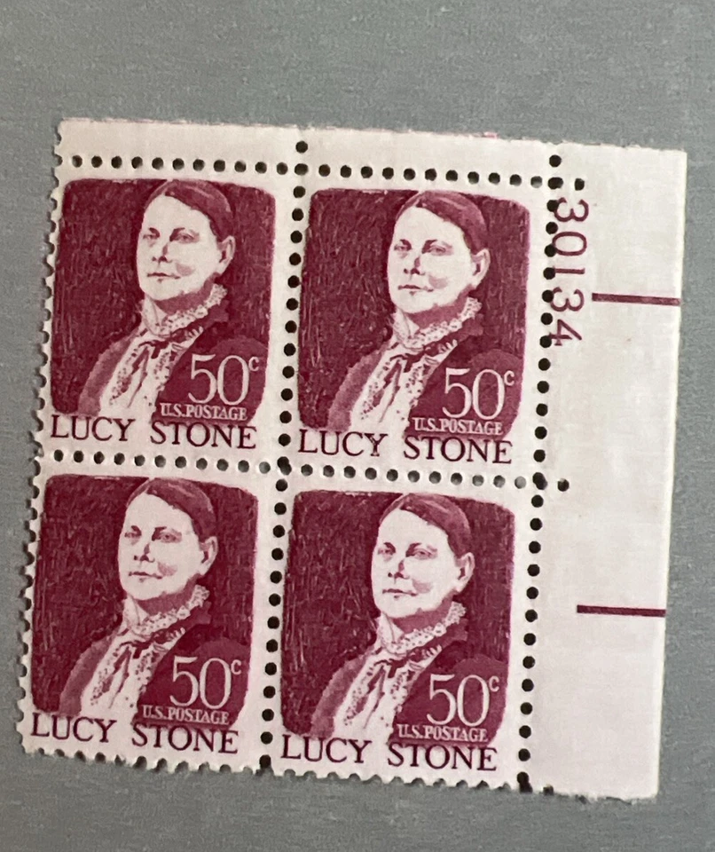 Lucy Stone 50¢ 1293 Plate Block 8/13/1968 Rose Magenta - Image 1 of 4