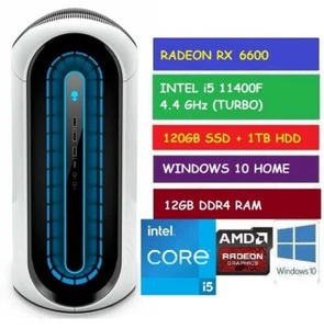 DELL ALIENWARE GAMING PC AURORA R12 RX 6600 INTEL i5 11400F 120GB SSD 1TB HD 12G - Picture 1 of 2
