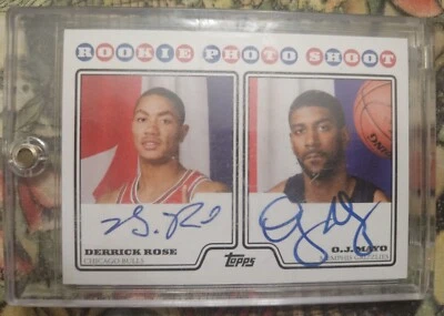 2008 Topps Rookie Photo Shoot # RPD-RM Derrick Rose OJ Mayo RC Auto - Bulls  - Image 1 of 2