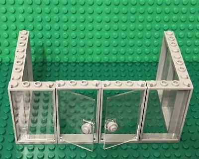 Lego 2 Transparent 1x4x6 Glass Door,6 With Glass And Light Bluish Gray Frames - Image 1 of 2