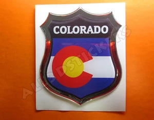 3D Emblem Sticker Resin Domed Flag Colorado - USA Adhesive Decal Vinyl - Picture 1 of 1