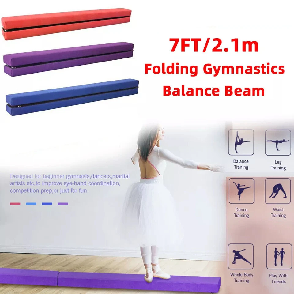 MARKENLOS 210cm Schwebebalken Gymnastikbalken Balance Training klappbar Zusammenfaltbar DE