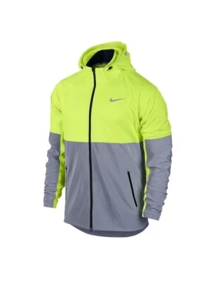 Nike Men’s Shield Flash Running Jacket - 619424-702 - Volt/Silver - XL - Image 1 of 4