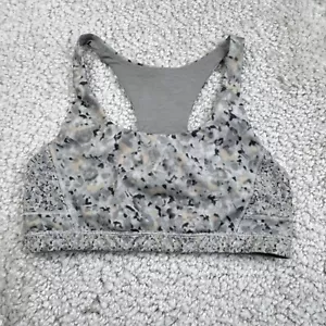 Lululemon Top Speed Bra Gray Floral Womens 8 - Picture 1 of 4