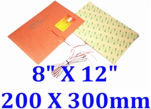 Calentador de silicona CE 8"" X 12"" 200 X 300 mm con termistor 3D cama térmica - Imagen 1 de 12