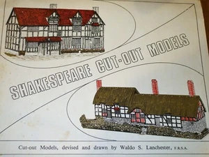 Cut Out Model Shakespeare's Birthplace & Hathaway Cottage by Lanchester Unused - Picture 1 of 3