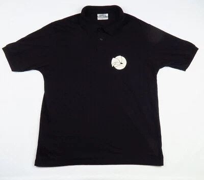 Vintage Crystal Springs Black Polo Shirt L Large Made in USA 90s 80s Cotton/Pol - Image 1 of 4