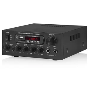 2.0 Channel Power Amplifier Dual MIC Home/Car Speaker Amp with USB/FM Radio 60W - Picture 1 of 11