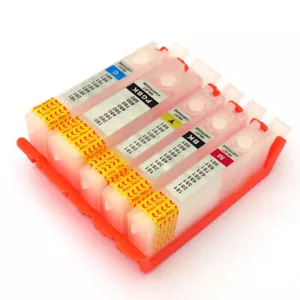 5 Pack Empty Refillable Ink Cartridges PGI-280 CLI-281 for Canon Pixma Chip - Picture 1 of 5