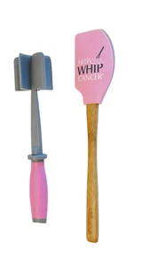 Lot of Pampered Chef Help Whip Cancer Spatula Mix N Chop 2583 Pink Gray NEW - Picture 1 of 5