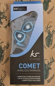 Kitsound Comet Wireless Earbuds In Ear Kopfhörer Schwarz/ Blau NEU OVP - Imagen 1 de 2