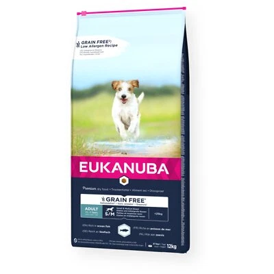 Eukanuba Grain Free Adult S/M Seefisch 12 kg Trockenfutter Hund getreidefrei - Bild 1 von 3