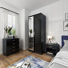 High Gloss Bedroom Furniture 3 piece Set Wardrobe Drawer Chest Bedside Table