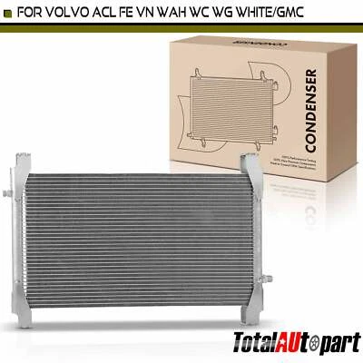 AC A/C Condenser w/Bracket for White/GMC ACL WAH WCA WCM WG WHEB WHL WHR Volvo - Image 1 of 4