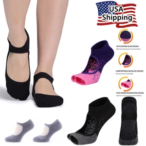 Women's Bella Grip Cotton Non-Slip for Ballet Yoga Pilates Barre Socks - Picture 1 of 56