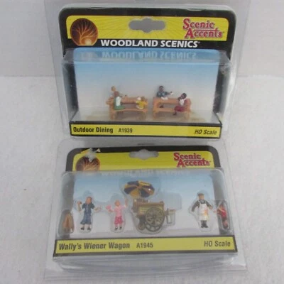 WOODLAND SCENICS ESCALA HO ESCENAS AUTOMÁTICAS COMEDOR AL AIRE LIBRE Y VAGÓN WIENER WALLY’S NUEVO Foto 1 de 2