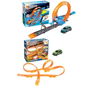 Flexible Track Toy Car Assembling Track Race Pull-back Car Flexible Tracks Toy - Picture 1 of 14