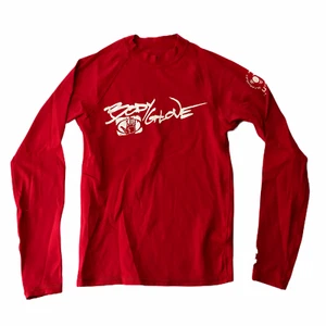 Body Glove Long Sleeve Rash Guard Sun Protection UPF 50 Red White Letters Kid Lg - Picture 1 of 7