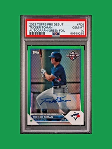 TUCKER TOMAN, 2023 Topps Pro Debut GREEN FOIL AUTO #D/99, *POP 1*, BLUEJAYS - Picture 1 of 2