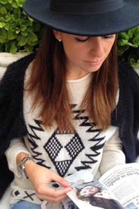 Pilar Tribal Print Wool Top - Picture 1 of 8