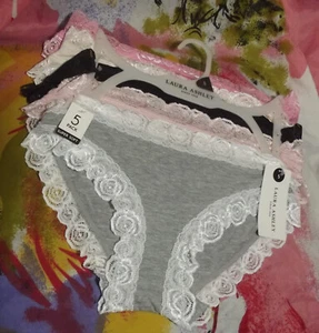5 NEW LAURA ASHLEY LS9743 5PKAE MF SUPER SOFT NO SHOW BIKINI PANTIES S - Picture 1 of 2