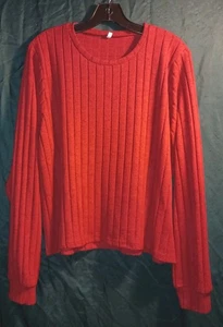 Suéter de poliéster XXL rojo cuello redondo para mujer - Imagen 1 de 9