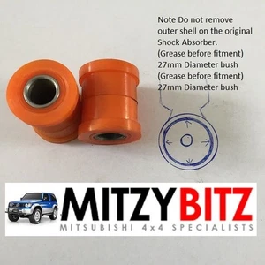 Front Lower Shock Absorber Bush Kit 27mm Od for PAJERO SHOGUN SPORT K94W MK1 2.5 - Picture 1 of 5