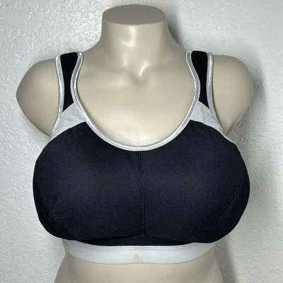 Sujetador deportivo Anita Extreme Control negro 42F gris negro inalámbrico suave cómodo Foto 1 de 4