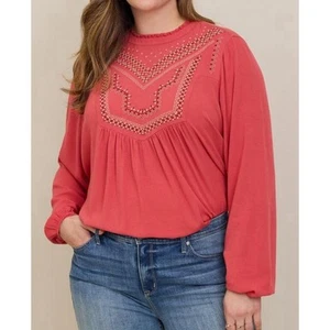 Torrid Washable Crinkle Gauze Relaxed Embroidered Blouse size 2x - Picture 1 of 9