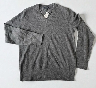 Новый с Ярлыками Brooks Brothers мужской 3-слойный кашемир закрученный Шотландии v-образным вырезом свитер Sz L серый - Изображение 1 из 4