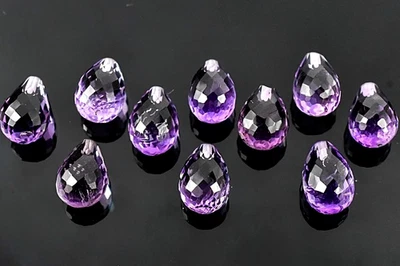 Lote de 10 piezas de piedras preciosas 32,65 quilates corte briolette forma gotas amatista púrpura natural 32,65 quilates Foto 1 de 3