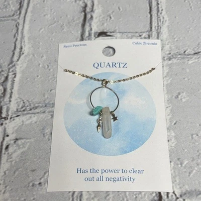 NWT Gold Tone Whimsical Quartz Necklace with Gold Tone Charms and Turquoise - Image 1 of 4