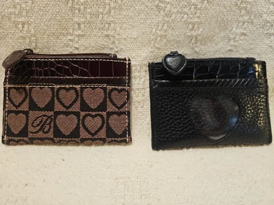 Brighton Monedero Tarjetero Bolso LOTE DE 2 DOS Cuero y Lona  Foto 1 de 4