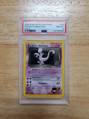 Pokemon PSA 8 NM/MINT 2000 Rocket's Mewtwo Gym Challenge Holo Card - Image 1 of 2