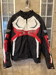 Chaqueta de moto Alpha Cycle Gear roja/negra talla XL - Imagen 1 de 10
