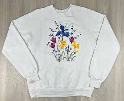 Sudadera De Colección JERZEES Raglán Cuello Redondo Floral Pintada Hecha en EE. UU. Mediana Foto 1 de 4