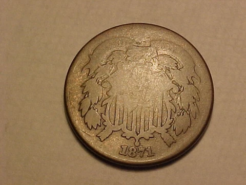 1871 Two Cent Piece; nice AG - Good Cover