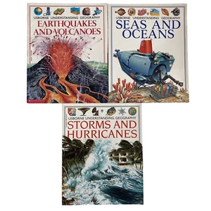 Lot 3 Usborne Understanding Geography Books Storms Earthquakes Volcanoes Sea RL5 - Bild 1 von 6