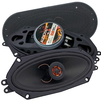 2x Audiobank 4X10" 650 Watt Max Power 2-Way Red Car Audio Stereo Coaxial Speaker