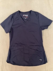 Grey’s Anatomy Scrub Top Xxs Womens Grey Spandex Stretch - Picture 1 of 3