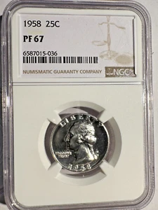 1958 Proof Washington Quarter - Graded PF67 by NGC - Picture 1 of 4